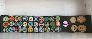 Boy Scouts badges with Sash