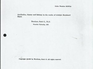 Aesthetics, Theory, and History in the Works of Adolph Bernhard Marx