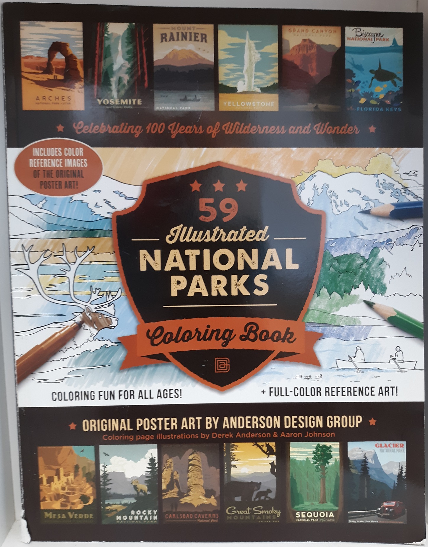 59 Illustrated National Parks Coloring Book