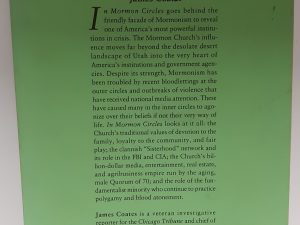 In Mormon Circles: Gentiles, Jack Mormons, and Latter Day Saints (1991) ~ by James Coates