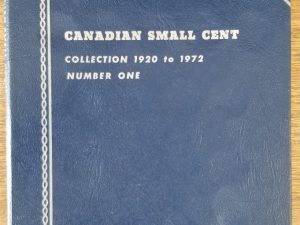 Canadian Small Cent Collection 1920 to 1972, Number One — Blue Book with 35 Pennies Starting in 1940