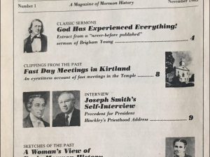 1985 ~ Mormon Heritage Magazine ~ November, No. 1