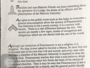 1995 ~ Freemasonry ~ Ceremony Of Installation ~ 1page