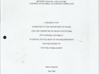 Between History and Nature: Theories of Material In European Serialism