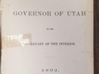 1892 --- Report of the Governor of Utah to the Secretary of the Interior --- Government Printing Office