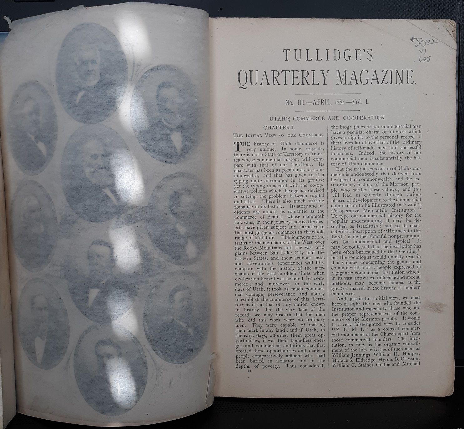 Tullidge’s Quarterly Magazine: Vol. 1, No. 3, April, 1881 (1881)