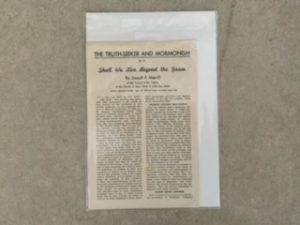 1945- The Truth Seeker and Mormonism No.14 “Shall We Live Beyond the Grave”- Joseph F. Merrill