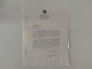 1946- Letter Signed by governor of Utah January 1946