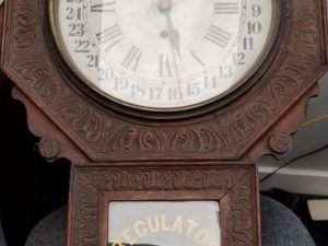 Clock — New Haven Clock Company — Regulator — Decorative Wood with Glass