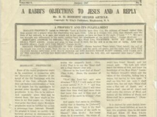The Redeemed Hebrew, Volume V, No.7 - January 1927 --- B. H. Roberts - Single Issue of this Rare Paper!
