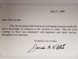 Book Signed by Elder Joseph B. Wirthlin — LDS Apostle — Finding Peace In Our Lives