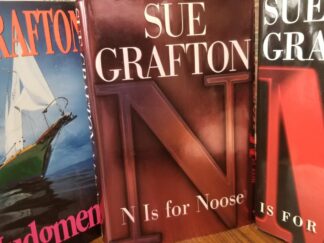 3 Hardbound Novels by Sue Grafton --- J is for Judgment, N is for Noose, M is for Malice
