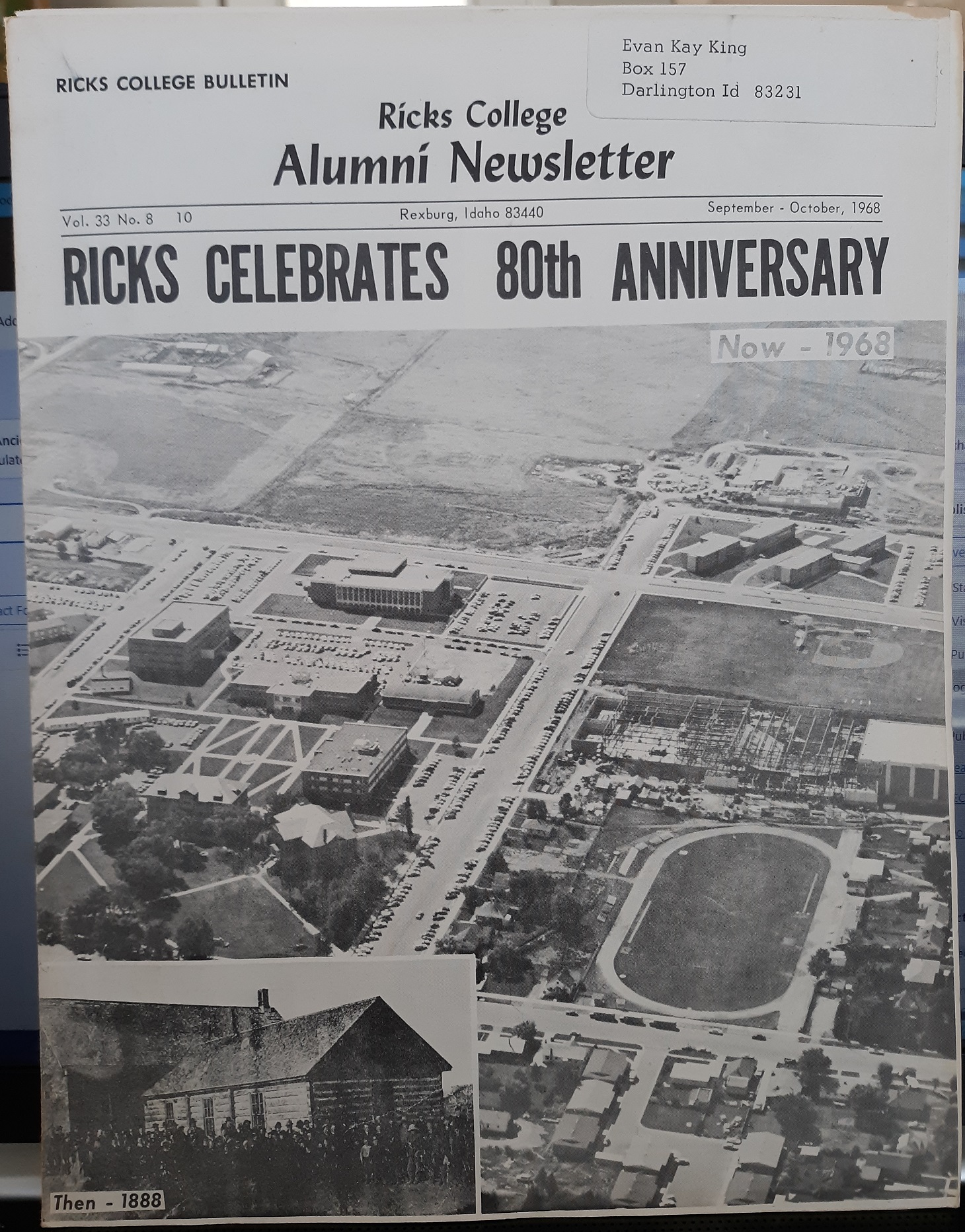 Ricks College Alumni Newsletter: Vol. 33, No. 8, September – October, 1968