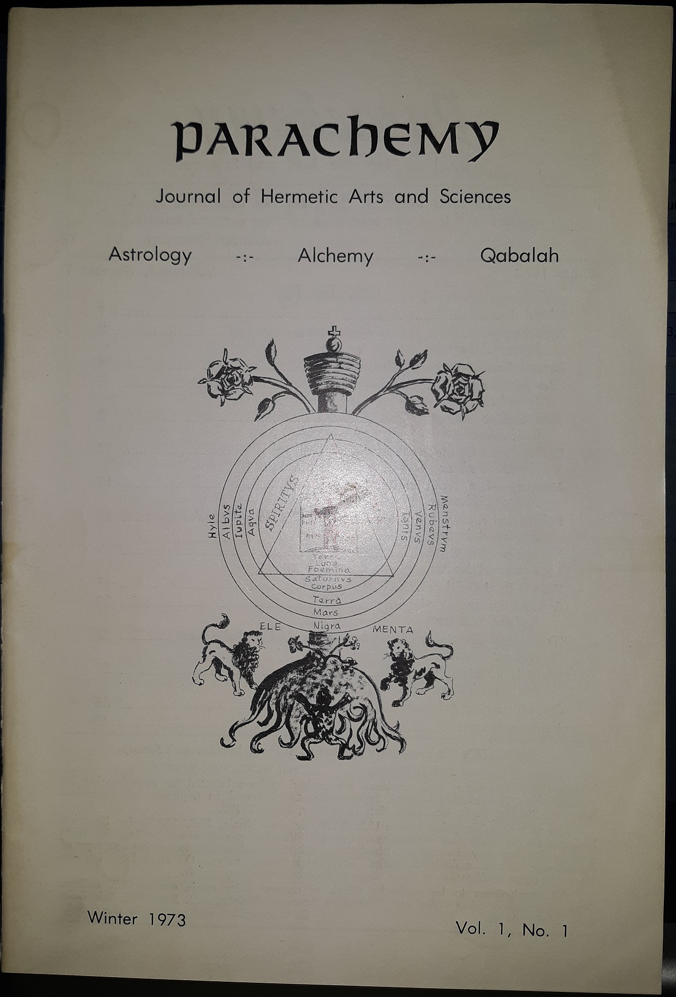 Parachemy: Journal of Hermetic Arts and Sciences: Vol. 1, No. 1, Winter 1973 (1973)