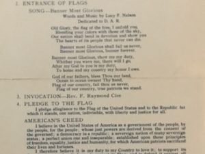 1930 ~ Patriotic Service ~ Paulus Hook and Bergen Chapters ~ Program