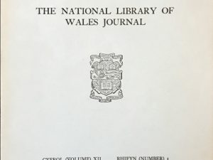 1961 ~ Cylchgrawn Llyfrgell Genedlaehol Cymru The National Library of Wales Journal ~ Volume XII Number 1