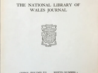 1961 ~ Cylchgrawn Llyfrgell Genedlaehol Cymru The National Library of Wales Journal ~ Volume XII Number 1