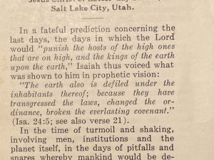 Dr. James E. Talmage ~ The Earth is Defiled — Pamphet