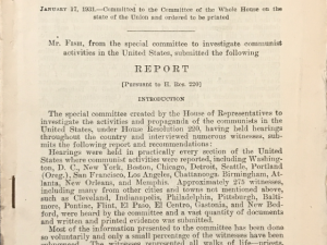 1931 ~ Investigation of Communist Propaganda ~ Report