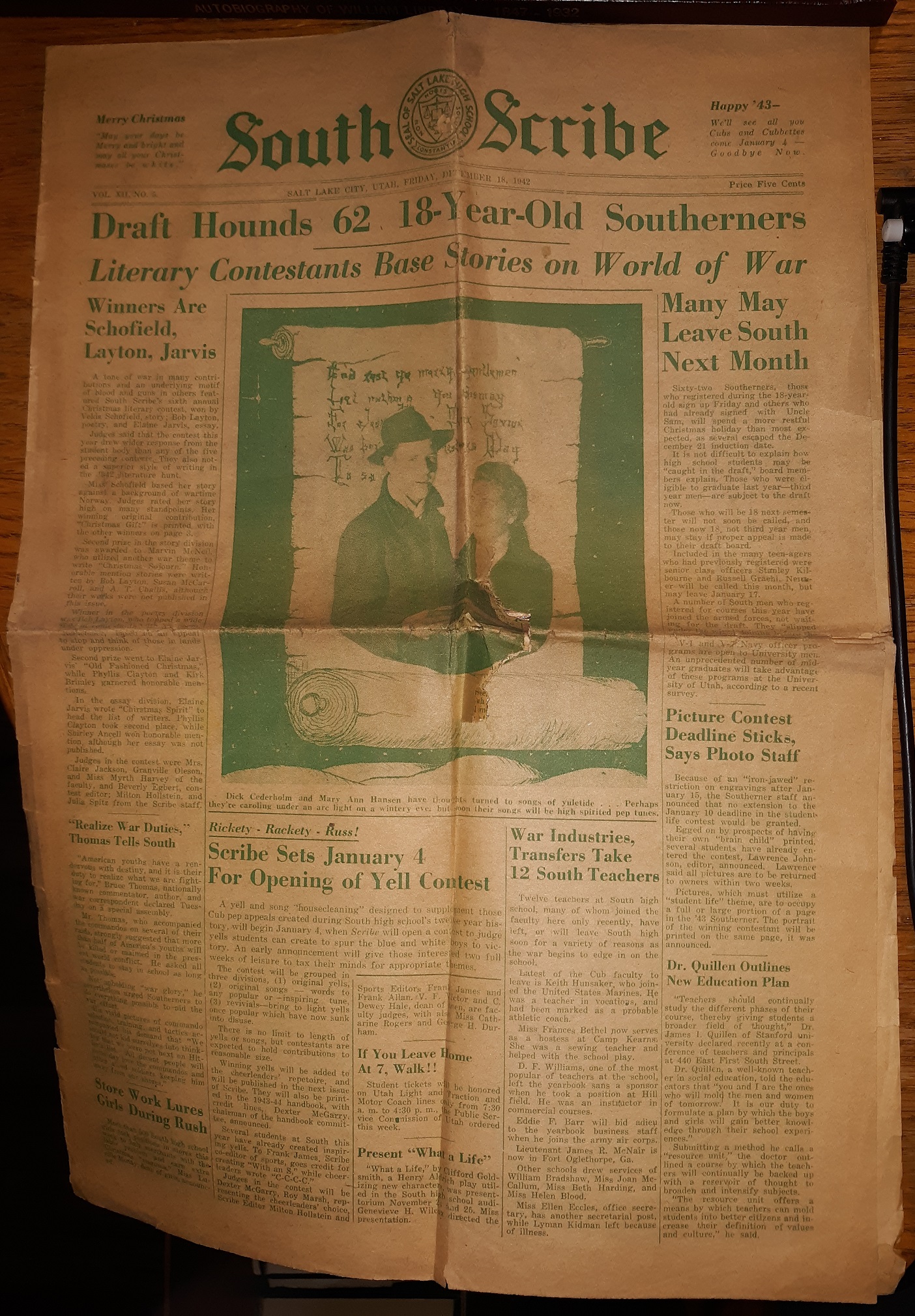 South Scribe Newspaper: Vol. 22, No. 5, Friday, December 18, 1942 (1942)
