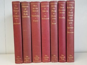 7 Books by Lakeside Press: A True Picture of Emigration by Burlend, Pictures of Gold Rush California, War on the Detroit by Foster, Army Life in Dakota by De Trobriand…