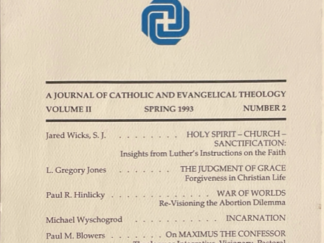 1993 ~ Pro Ecclesia ~ A Journal of Catholic and Evangelical Theology ~ Volume II ~ Number 2