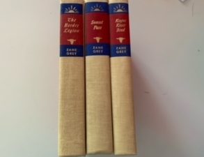3 Zane Grey Books (The Border Region, Sunset Pass, Rogue River Feud)