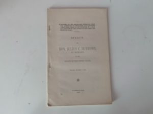 1906- Speech of Hon. Julius C. Burrows of Michigan in the Senate of the United States