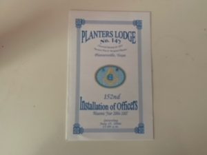 2006/2007- Planters Lodge No. 147 152nd Installation of Officers