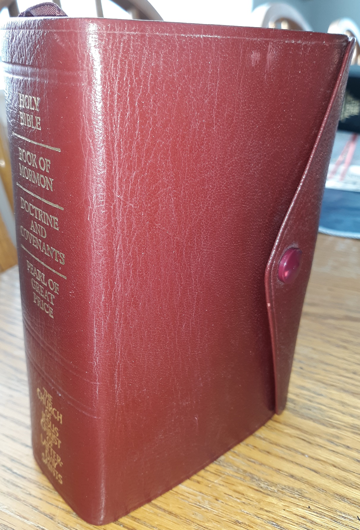 LDS Miniature Burgundy Leather Quadruple Combination (1996)