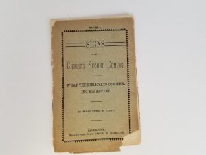 Signs of Christ’s Second Coming — Edwin F. Parry — Tiny Pamphlet — Tract No. 4 — Not Dated