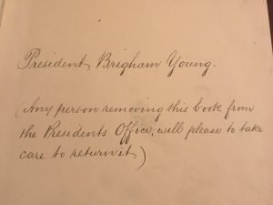 Book Owned by President Brigham Young!