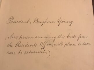 Book Owned by President Brigham Young!