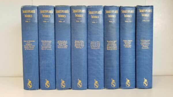 Shakespeare's Works — 8 Volume Set — Blue Cloth Hardcovers – Eborn