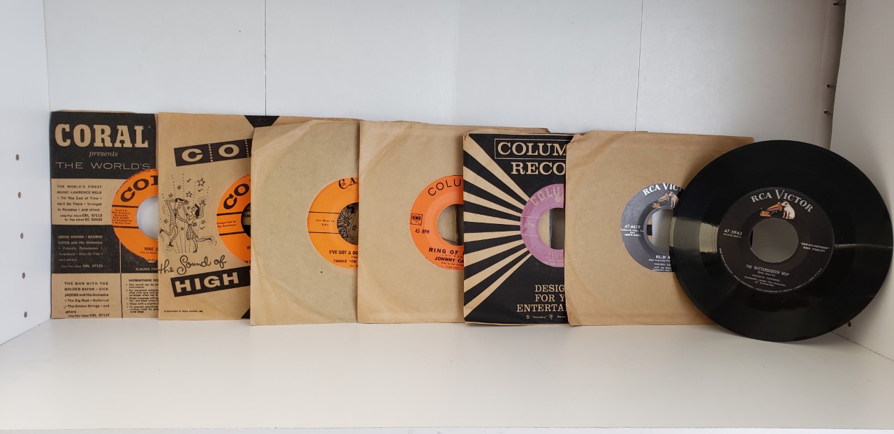 7 Vinyl Records ~ 45 RPM ~ Misc. Artists and Labels ~Coral ~Columbia ~Cameo  ~RCA Victor
