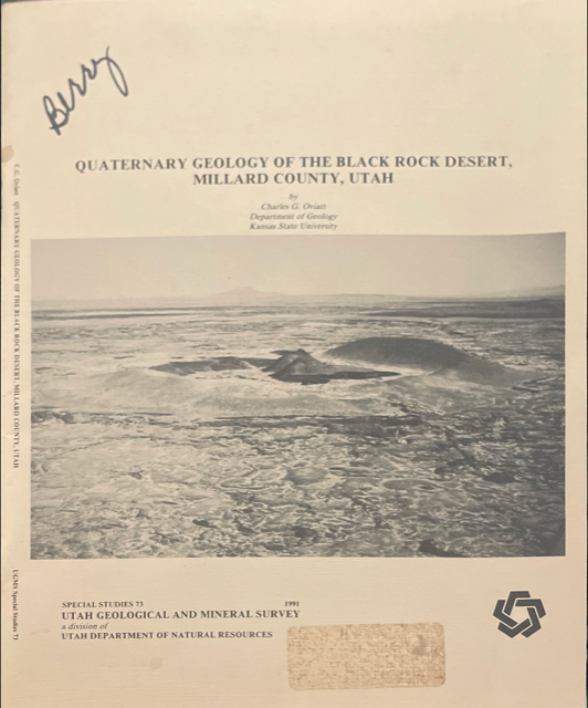 1991 ~ Charles G. Oviatt ~ Quaternary Geology of the Black Rock Desert