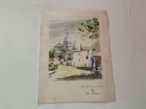 1956- Paris- La Basilique de Montmartre Air France Menu
