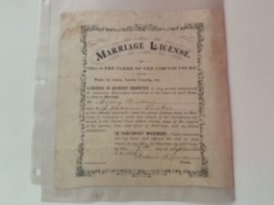 1874- Marriage License