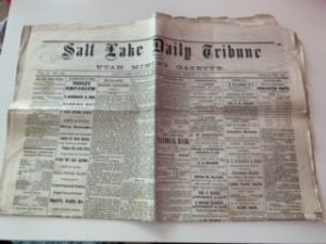 1872- Salt Lake Daily Tribune Utah Mining Gazette March 18, 1872