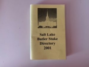 2001- Salt Lake Butler Stake Directory 2001