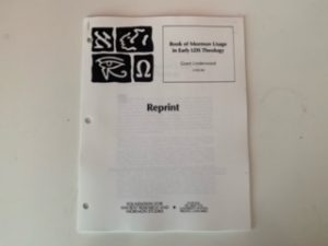 1984- Reprint: Book of Mormon Usage in Early LDS Theology- Grant Underwood
