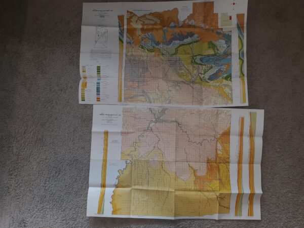 2 Geologic Maps of Uintah County, Utah (North Half, South Half) ~ by G. E. and B. R. Untermann, and D. M. Kinney