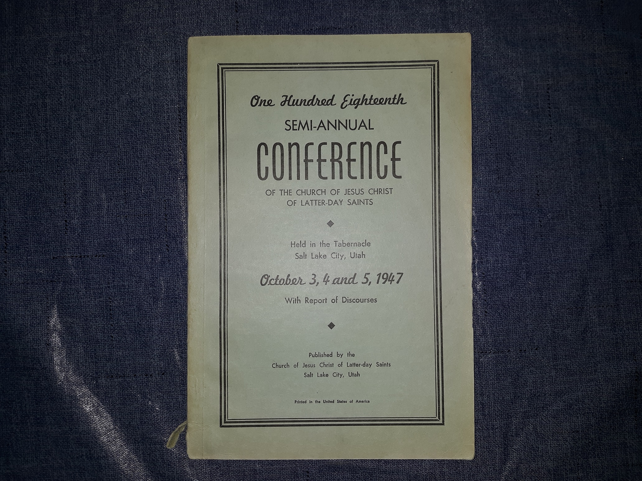 LDS General Conference Report: October 3, 4 and 5, 1947 (1947)