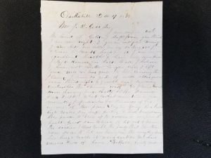 1858 — Letter to J. D. Gill — From California — Mentions Brigham Young, Salt Lake & Crossing the Plains