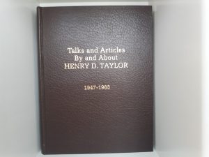 1984 — Talks and Articles By and About Henry D. Taylor: 1947-1983 — Leather — by Henry D. Taylor