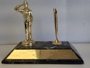 Award — Given to Elder Hartman Rector Jr. — Marble Base with Boy Scout and Slot for Pen