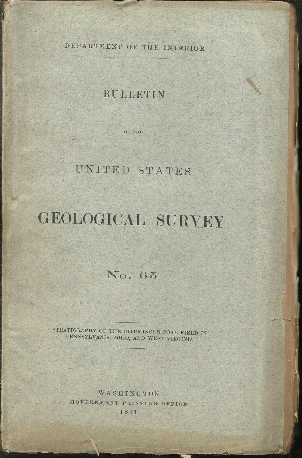 Stratigraphy of the Bituminous Coal Field in Pennsylvania, Ohio, & West Virginia