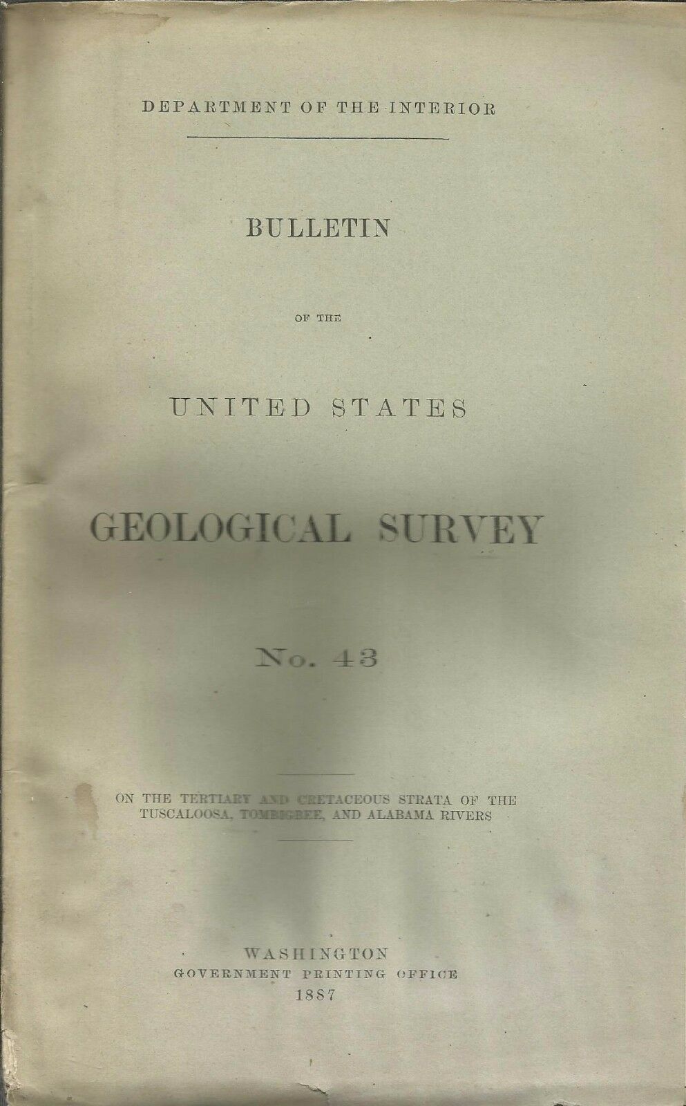 Bulletin of the United States Geological Survey No. 43 1887