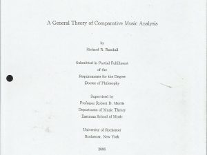 A General Theory of Comparative Music Analysis — Richard R. Randall — Thesis