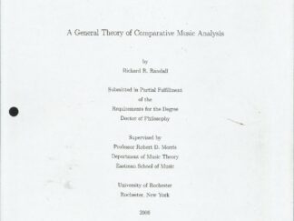 A General Theory of Comparative Music Analysis -- Richard R. Randall -- Thesis